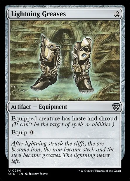 Lightning Greaves, Magic card OTC 260 — Outlaws of Thunder Junction Commander set