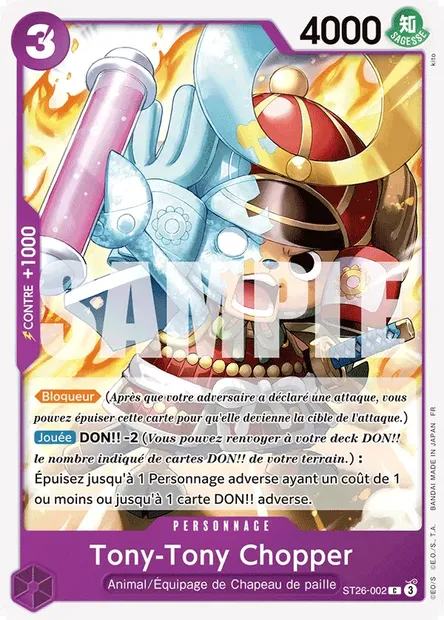 Tony-Tony Chopper, carte One Piece ST26-002 — extension VIOLET/NOIR Monkey D. Luffy