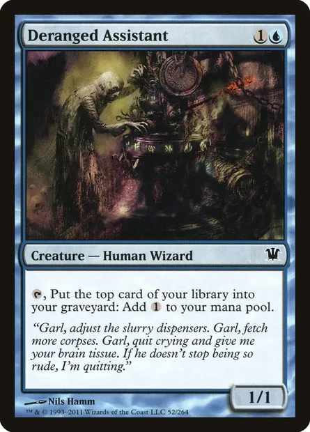 Deranged Assistant, Magic card ISD 52 — Innistrad set