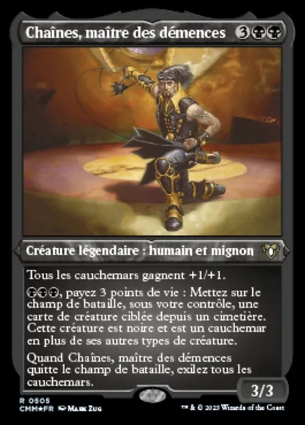 Chaînes, maître des démences, carte Magic CMM 505 — extension Commander Masters