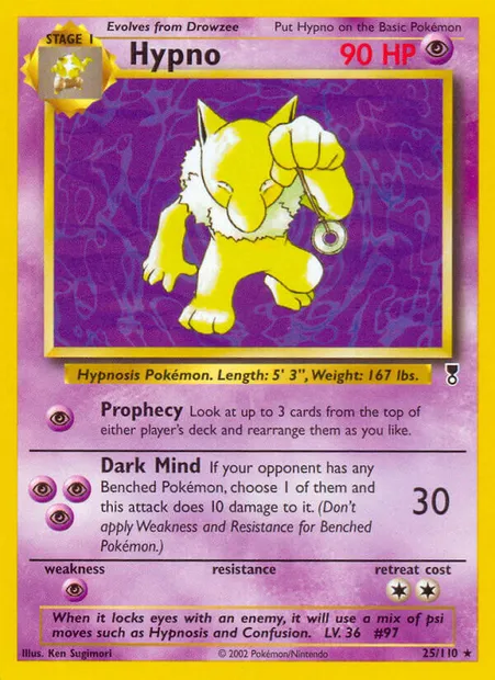 Hypnomade, carte Pokémon LC 25 — extension Legendary Collection