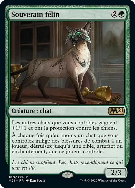 Souverain félin, carte Magic M21 180 — extension Core Set 2021