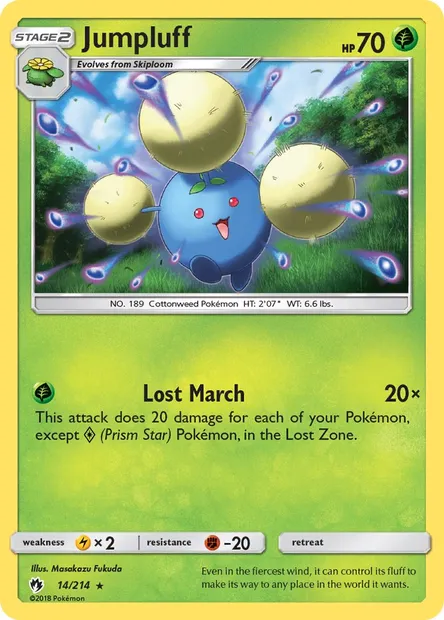 Jumpluff, Pokémon card LOT 14 — Lost Thunder set