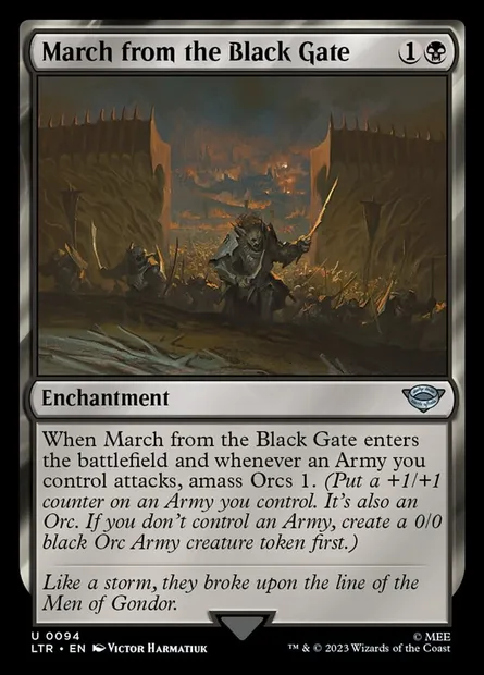 March from the Black Gate, Magic card LTR 94 — The Lord of the Rings: Tales of Middle-earth set