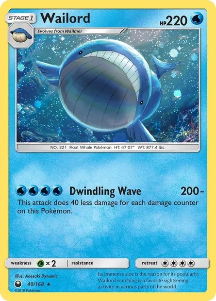 Wailord, carte Pokémon TDX 040-2 — extension Theme Deck & Blisters Exclusives
