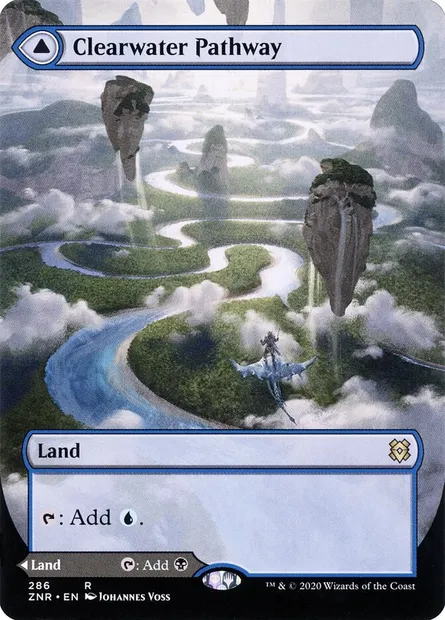 Passage d'Eauclaire // Passage d'Eaunoire, carte Magic ZNR 286 — extension Renaissance de Zendikar