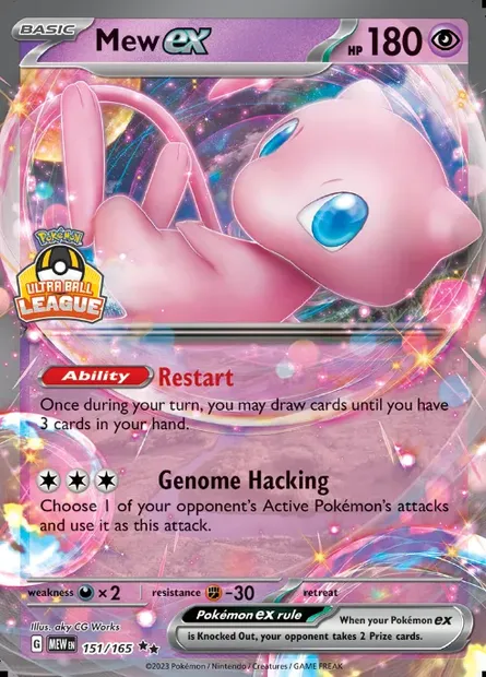 Mew-ex, carte Pokémon LGP 151 — extension League Promos