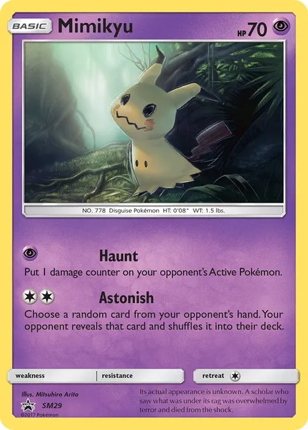 Mimikyu, Pokémon card SM 29 — SM Black Star Promos set