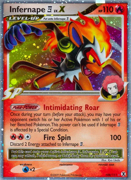 Infernape E4 LV.X, Pokémon card RR 108 — Rising Rivals set