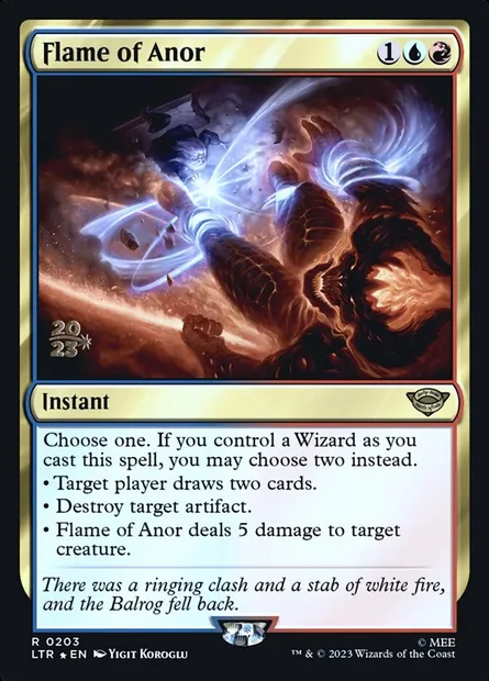 Flamme d'Anor, carte Magic PLTR 203s — extension Tales of Middle-earth Promos