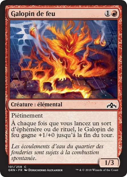 Galopin de feu, carte Magic GRN 101 — extension Les Guildes de Ravnica