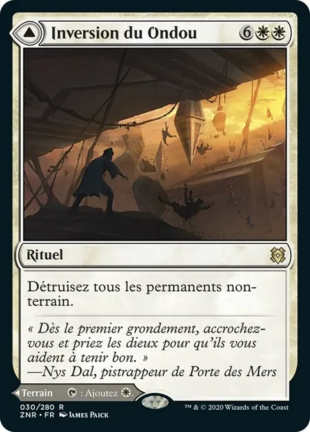 Inversion du Ondou // Ruines célestes du Ondou, carte Magic ZNR 30 — extension Renaissance de Zendikar