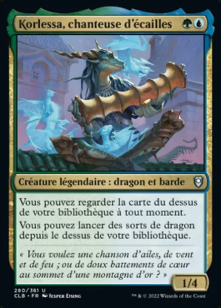 Korlessa, chanteuse d'écailles, carte Magic CLB 280 — extension Commander Légendes : la bataille de la Porte de Baldur