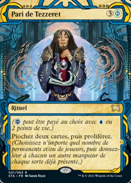 Pari de Tezzeret, carte Magic STA 21 — extension Strixhaven Mystical Archive