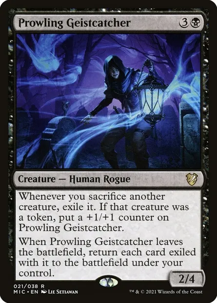 Prowling Geistcatcher, Magic card MIC 21 — Midnight Hunt Commander set
