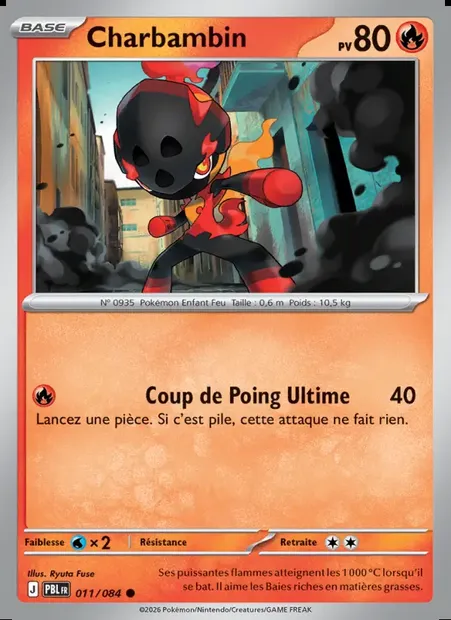 Charbambin, carte Pokémon PBL 011 — extension Nuit Noire