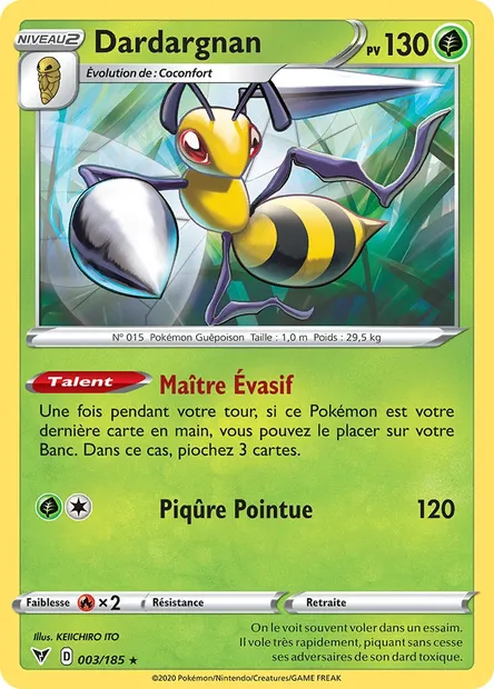 Dardargnan, carte Pokémon VIV 3 — extension Voltage Éclatant