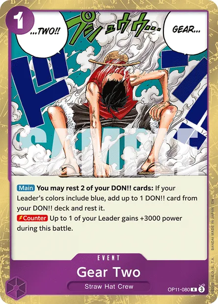Gear Two, One Piece card OP11-080 — A FIST OF DIVINE SPEED set