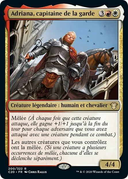 Adriana, capitaine de la garde, carte Magic C20 200 — extension Commander 2020