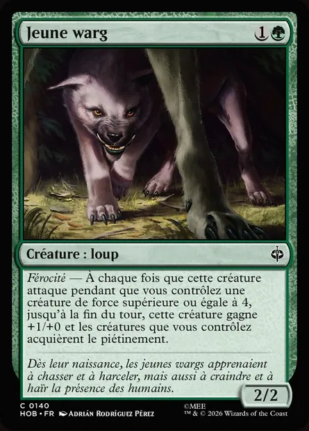 Jeune warg, carte Magic HOB 140 — extension The Hobbit