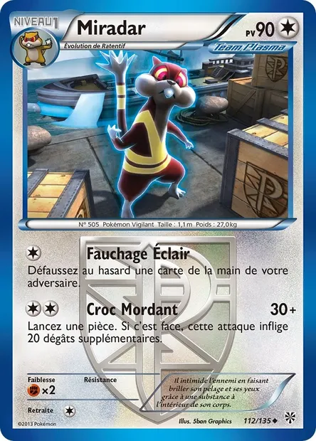 Miradar, carte Pokémon PLS 112 — extension Tempète Plasma