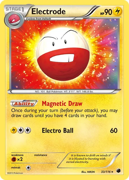Electrode, Pokémon card PLF 33 — Plasma Freeze set