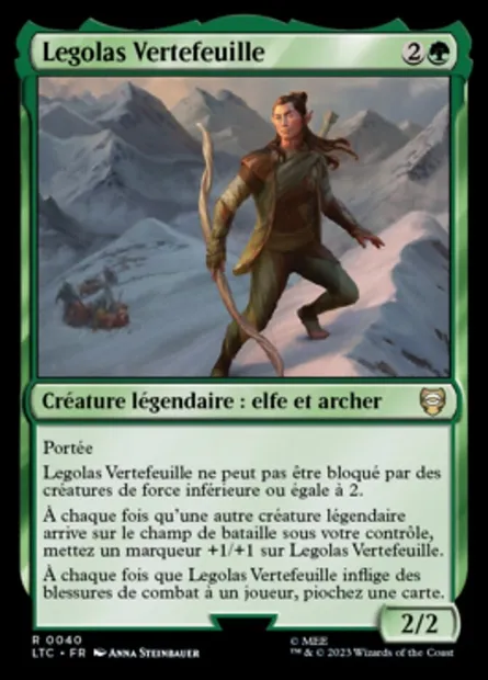 Legolas Vertefeuille, carte Magic LTC 40 — extension Tales of Middle-earth Commander