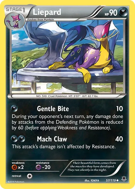 Liepard, Pokémon card PHF 57 — Phantom Forces set