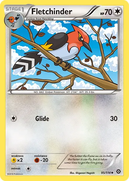 Fletchinder, Pokémon card STS 95 — Steam Siege set