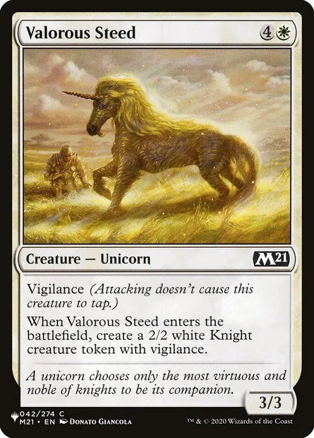 Valorous Steed, Magic card PLST M21-42 — The List set