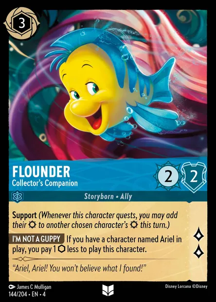 Flounder - Collector's Companion, Disney Lorcana card CH4-144 — Ursula's Return set