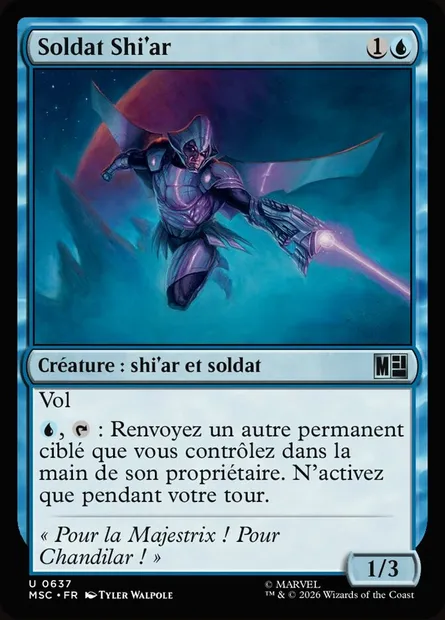 Soldat Shi'ar, carte Magic MSC 637 — extension Marvel Super Heroes Commander