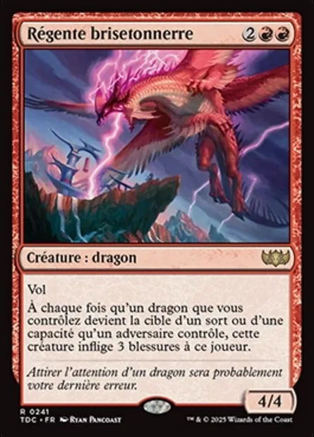 Régente brisetonnerre, carte Magic TDC 241 — extension Tarkir: Dragonstorm Commander