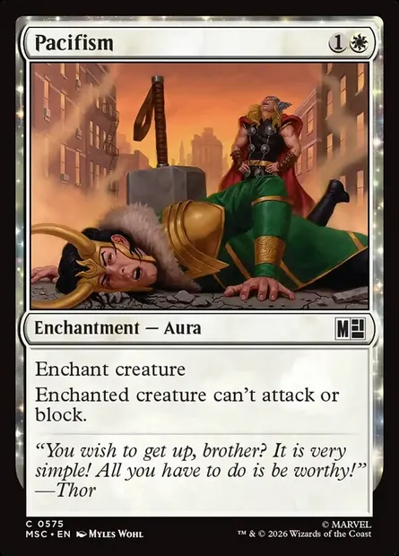 Pacifism, Magic card MSC 575 — Marvel Super Heroes Commander set