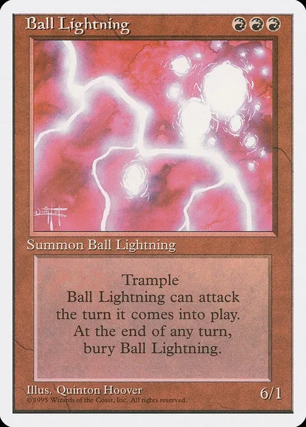 Ball Lightning, Magic card 4ED 176 — Fourth Edition set