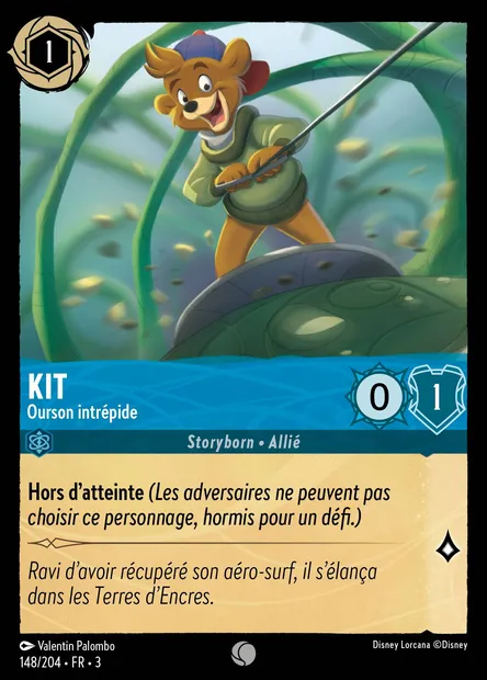 Kit - Ourson intrépide, carte Disney Lorcana CH3-148 — extension Les Terres d'Encres