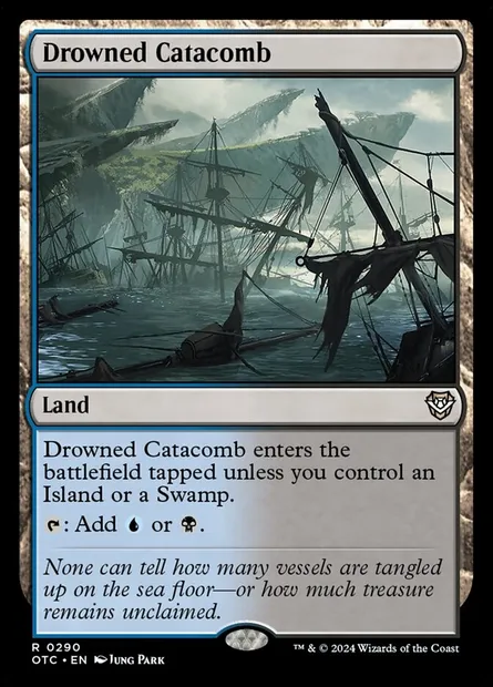Drowned Catacomb, Magic card OTC 290 — Outlaws of Thunder Junction Commander set
