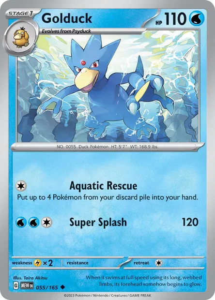 Golduck, Pokémon card MEW 055 — 151 set