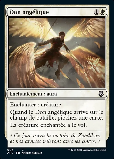 Don angélique, carte Magic AFC 64 — extension Forgotten Realms Commander