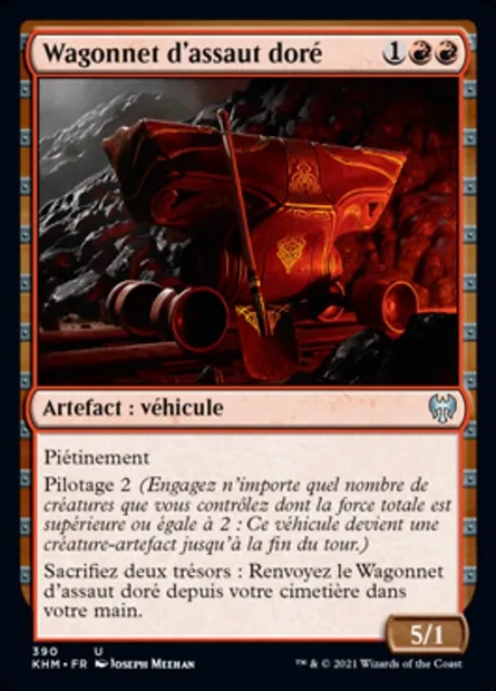 Wagonnet d'assaut doré, carte Magic KHM 390 — extension Kaldheim