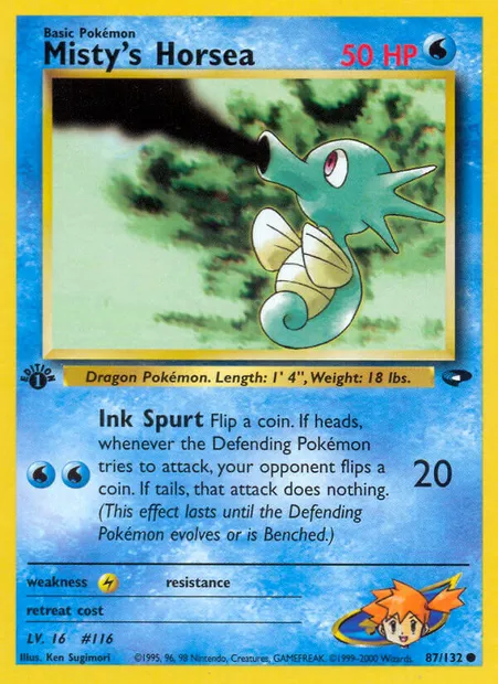 Misty's Horsea, carte Pokémon GC 87 — extension Gym Challenge
