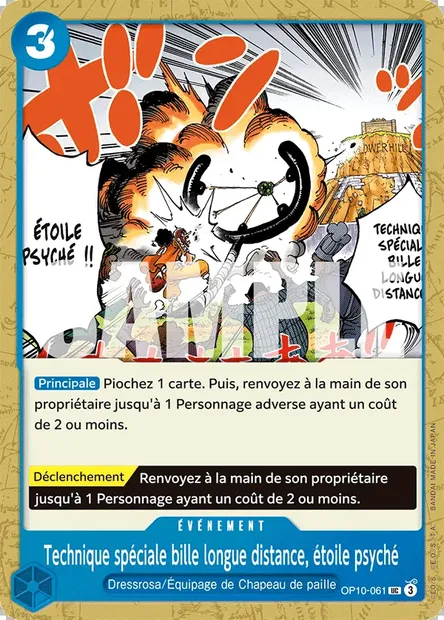 Technique spéciale bille longue distance, étoile psyché, carte One Piece OP10-061 — extension SANG ROYAL