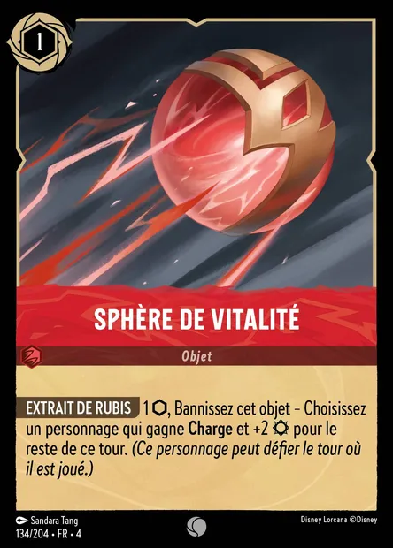 Sphère de Vitalité, carte Disney Lorcana CH4-134 — extension Le Retour d'Ursula
