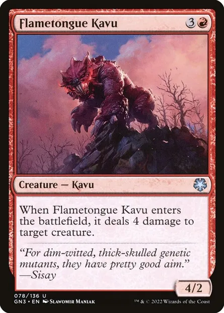 Flametongue Kavu, Magic card GN3 78 — Game Night: Free-for-All set
