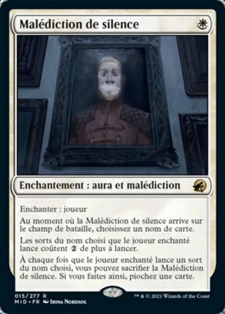 Malédiction de silence, carte Magic MID 15 — extension Innistrad : chasse de minuit