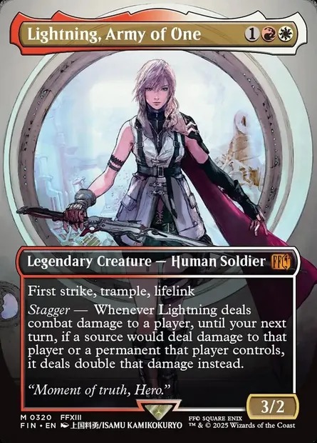 Lightning, Army of One, Magic card FIN 320 — Final Fantasy set