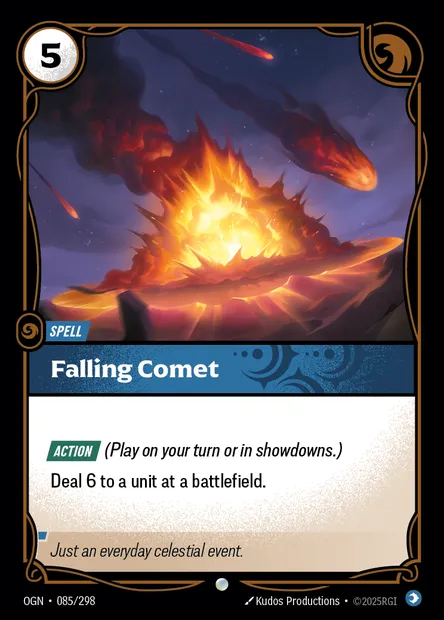 Falling Comet, Riftbound card OGN 085 — Origins set