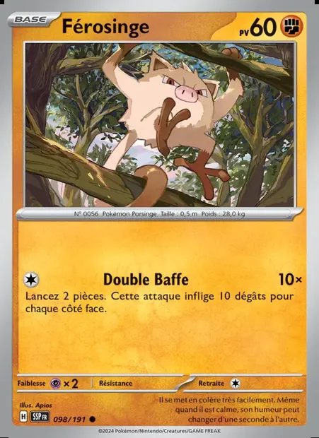 Férosinge, carte Pokémon SSP 098 — extension Étincelles Déferlantes
