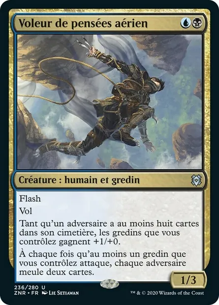 Voleur de pensées aérien, carte Magic ZNR 236 — extension Renaissance de Zendikar