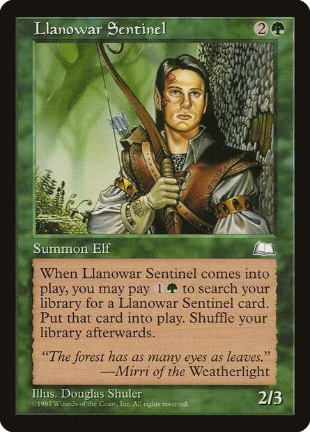 Llanowar Sentinel, Magic card WTH 134 — Weatherlight set